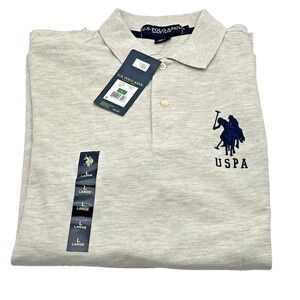 NWT U.S. Polo Assn. Men' Size Large Big Pony Logo Solid Polo Shirt with #3
